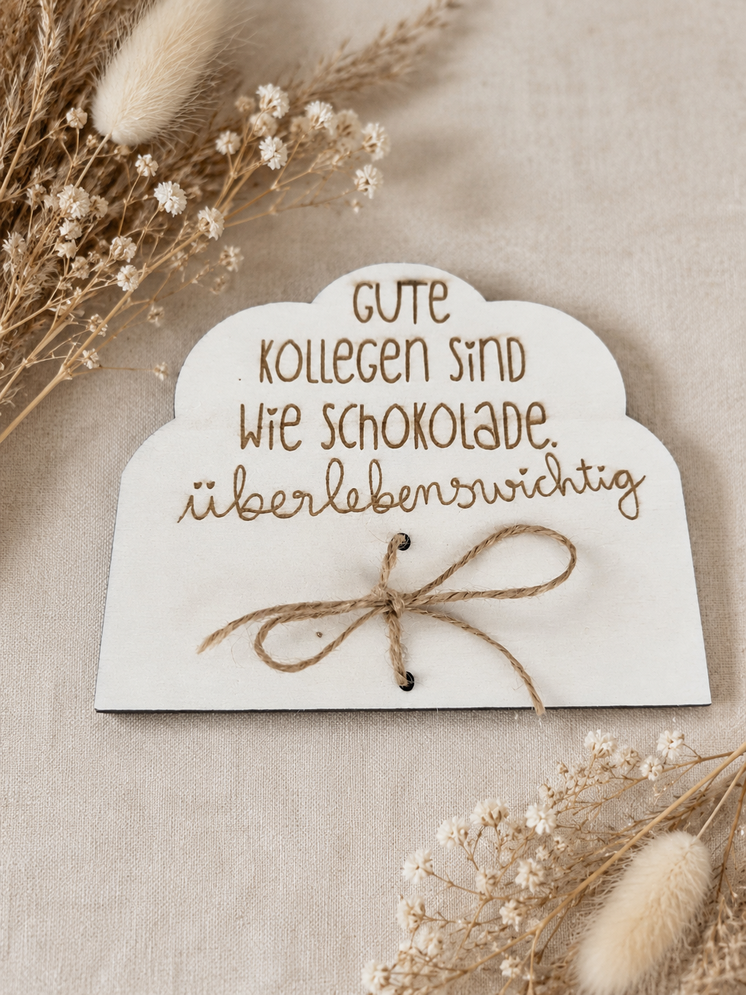 Geschenk für Kollegen – Holzschild „Gute Kollegen sind wie Schokolade“